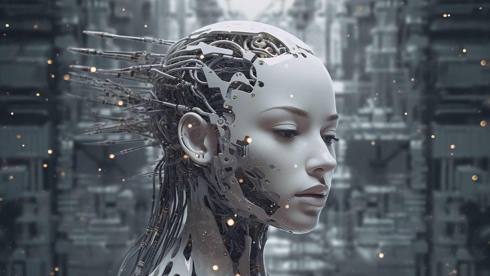Visage de robot humanoïde illustrant la question du libre arbitre et de la prise de décision